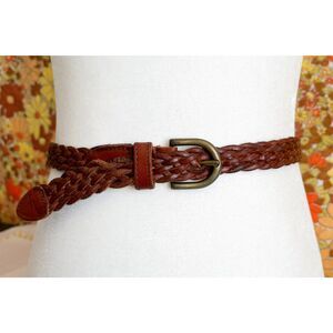 Vintage Brown Braided Belt